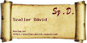 Szaller Dávid névjegykártya